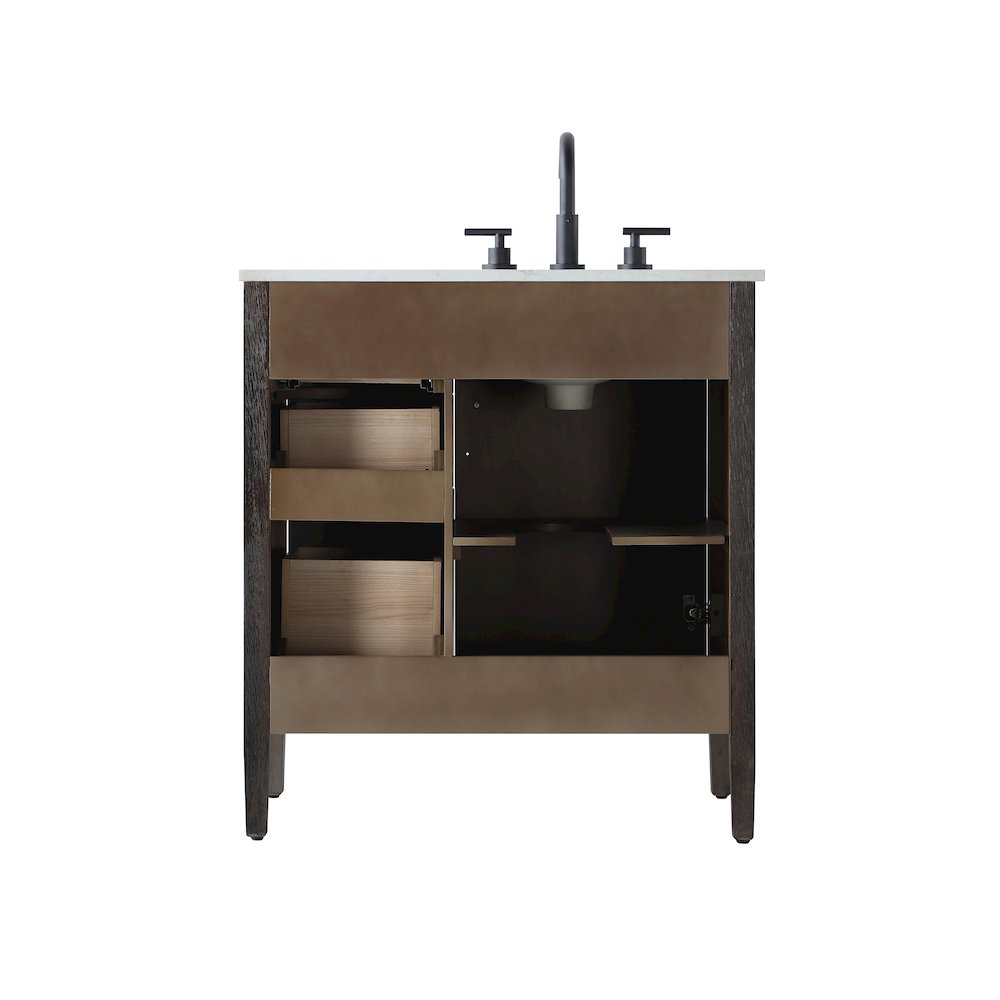 32 inch Single Bathroom Vanity in Chocolate Oak. Picture 12