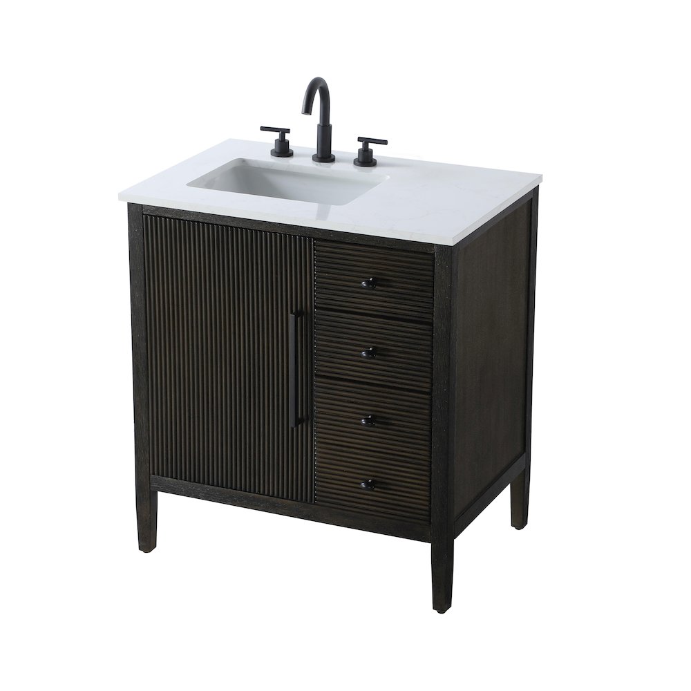 32 inch Single Bathroom Vanity in Chocolate Oak. Picture 6