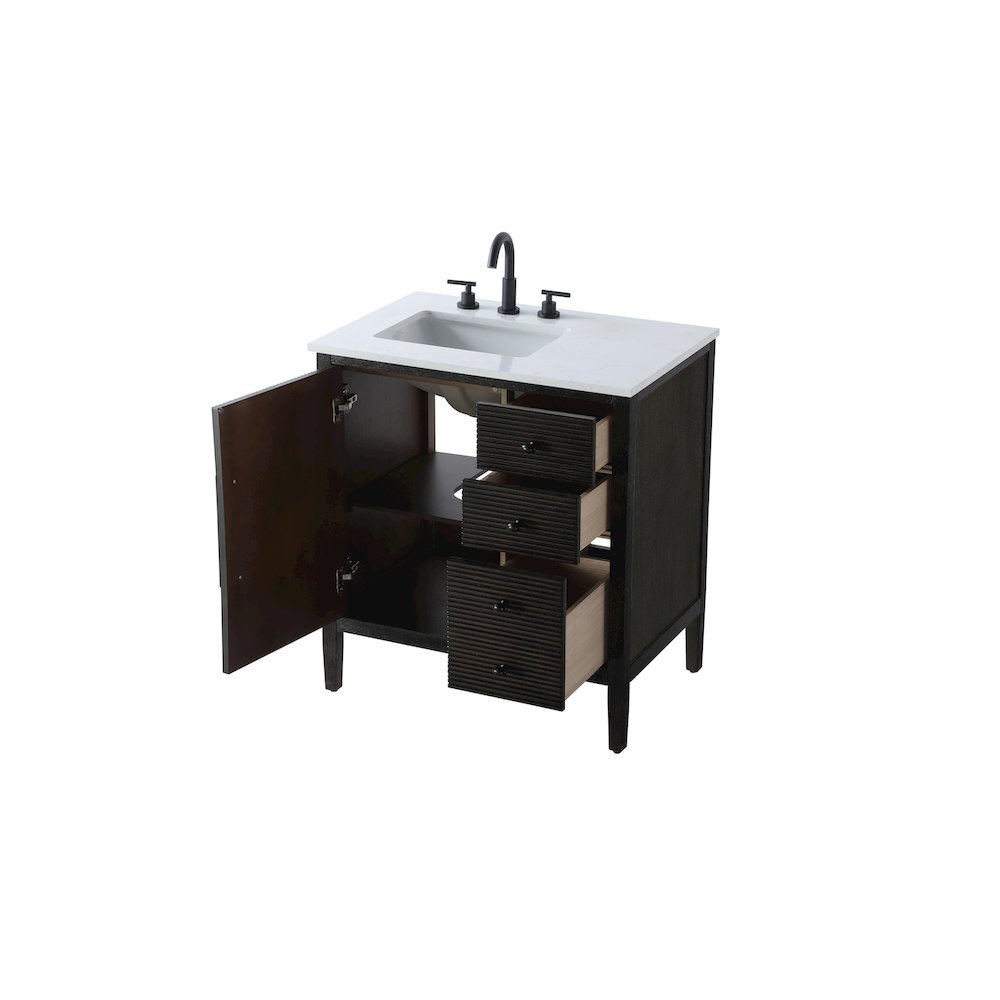 32 inch Single Bathroom Vanity in Chocolate Oak. Picture 7