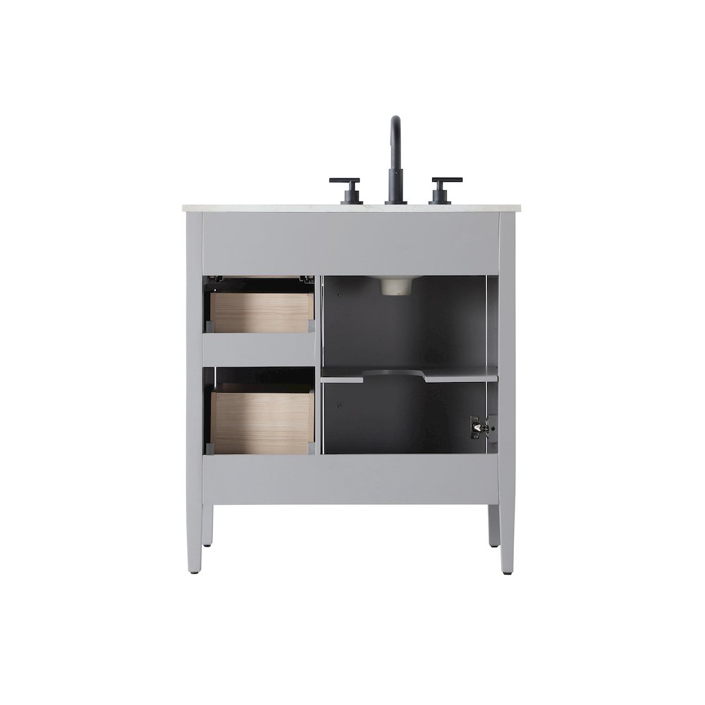 32 inch Single Bathroom Vanity in Grey. Picture 12