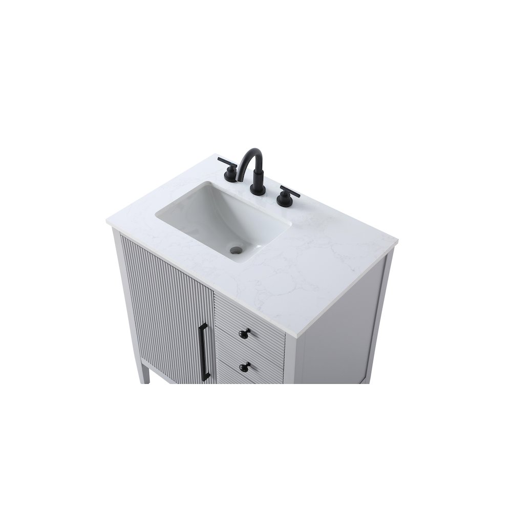32 inch Single Bathroom Vanity in Grey. Picture 8