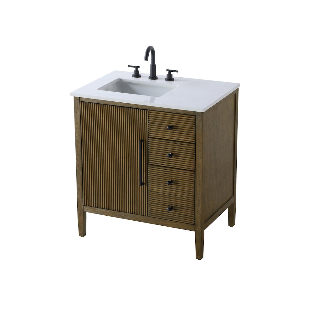 32 inch Single Bathroom Vanity in Hazel Oak. Picture 6