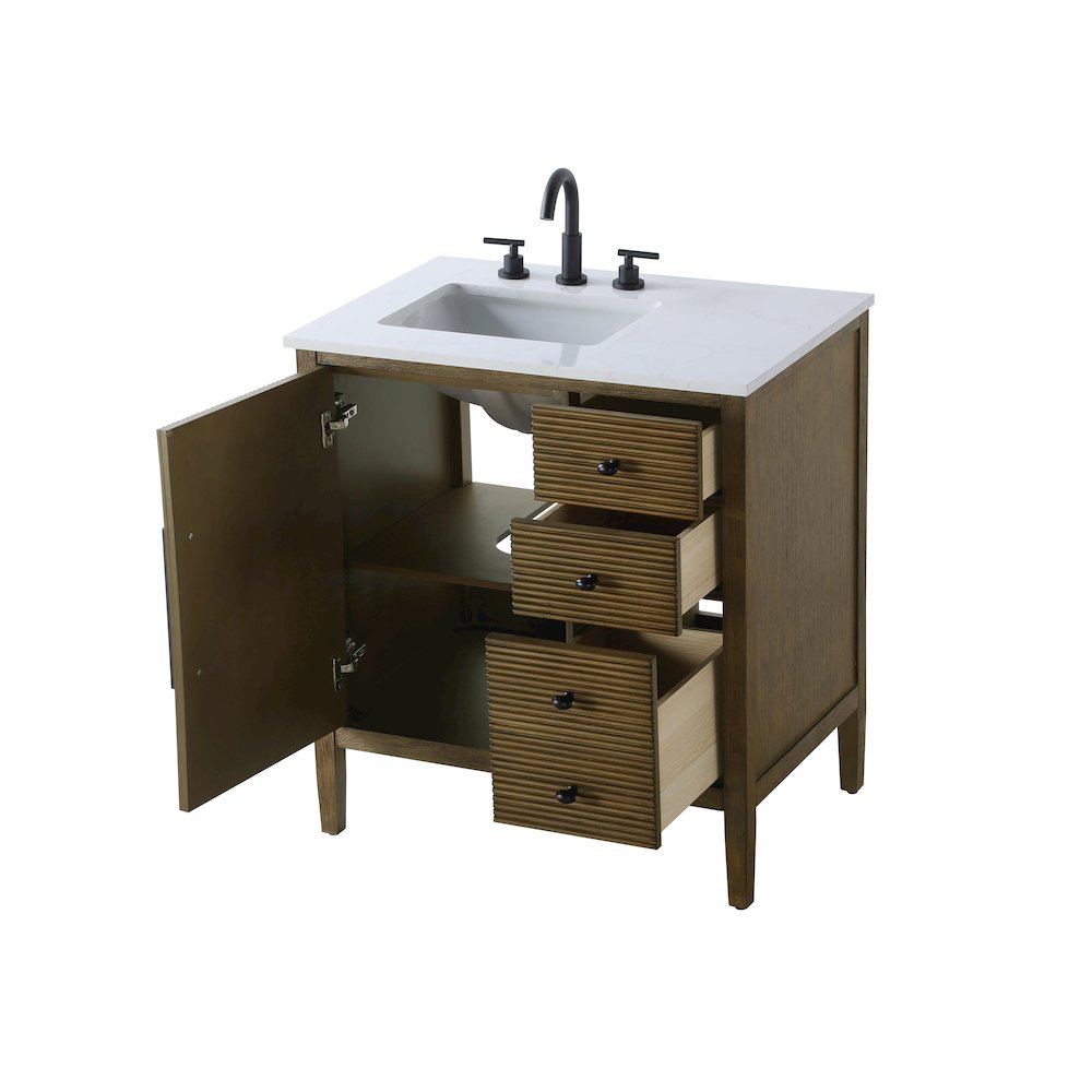 32 inch Single Bathroom Vanity in Hazel Oak. Picture 7