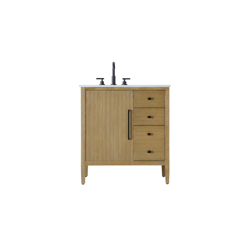 32 inch Single Bathroom Vanity in Linen Oak. Picture 1