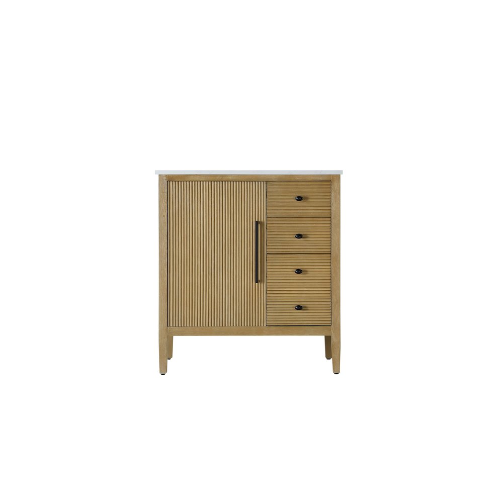 32 inch Single Bathroom Vanity in Linen Oak. Picture 5