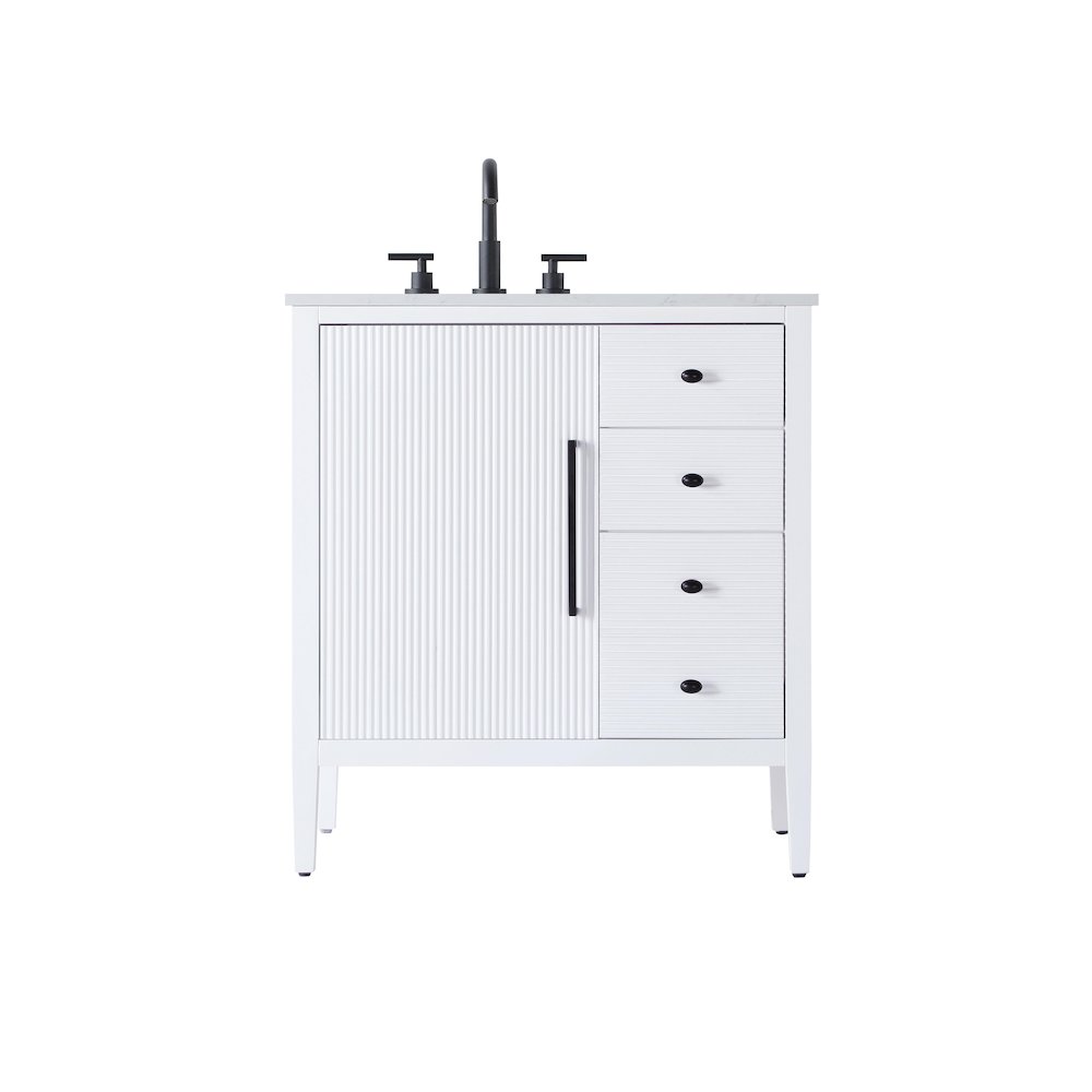 32 inch Single Bathroom Vanity in White. Picture 1