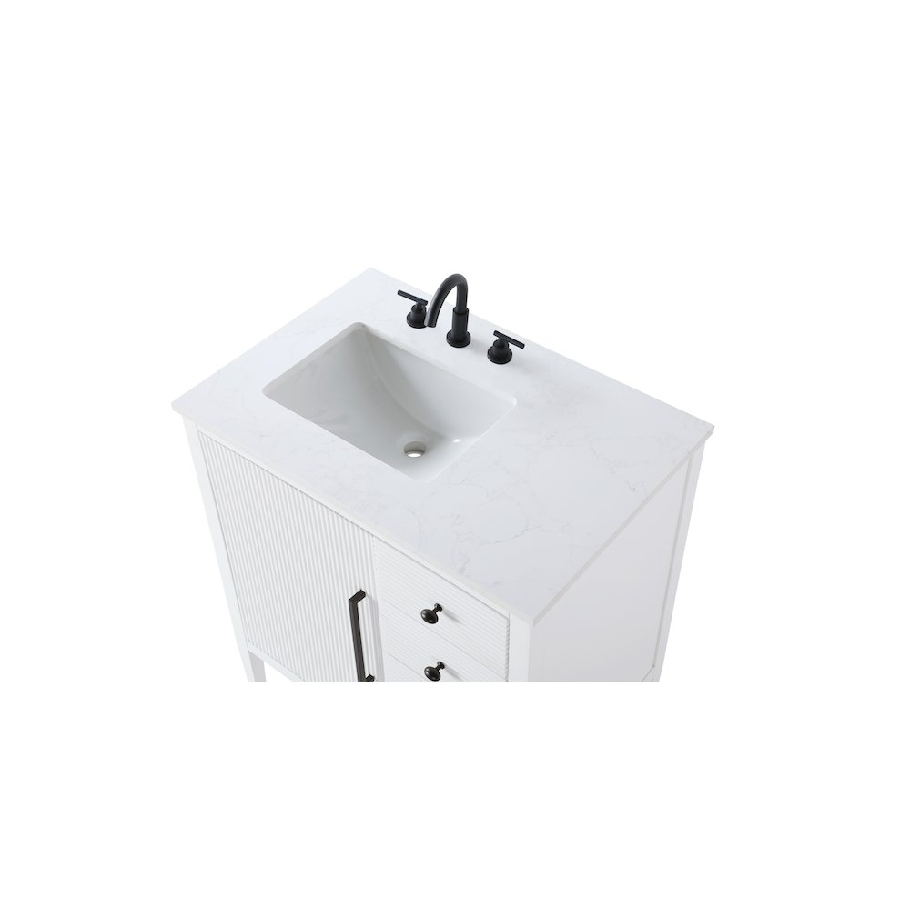32 inch Single Bathroom Vanity in White. Picture 8
