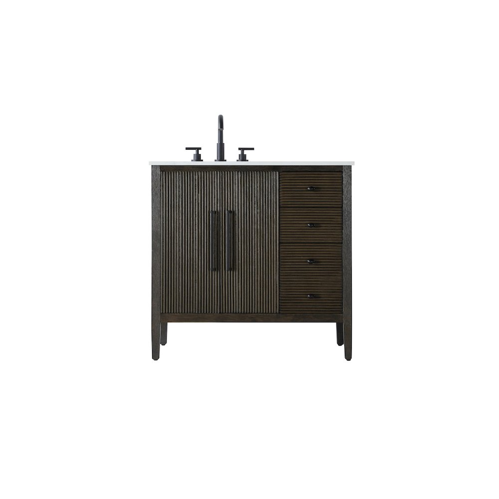 36 inch Single Bathroom Vanity in Chocolate Oak. Picture 1