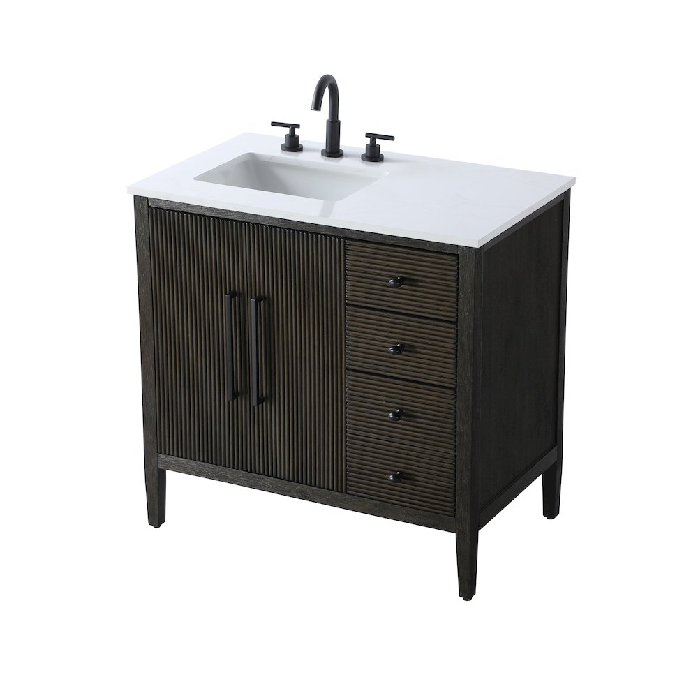 36 inch Single Bathroom Vanity in Chocolate Oak. Picture 6