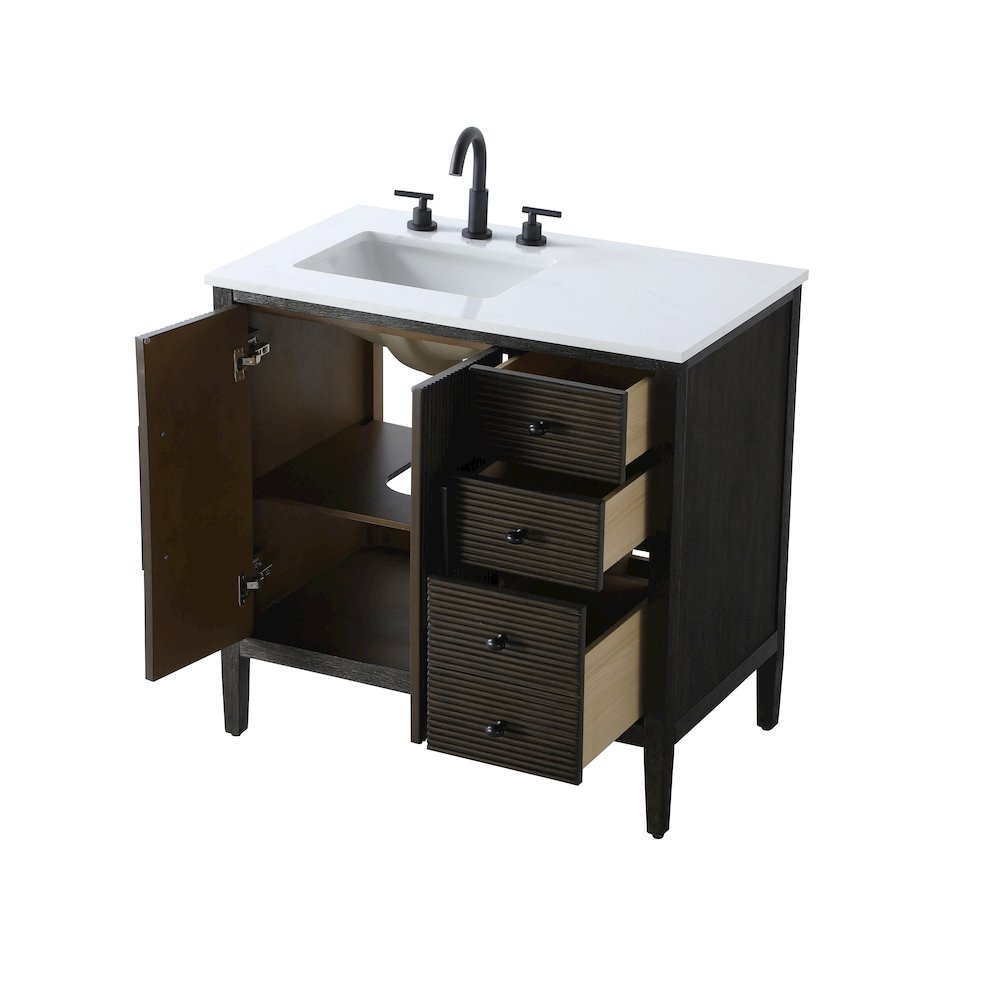 36 inch Single Bathroom Vanity in Chocolate Oak. Picture 7