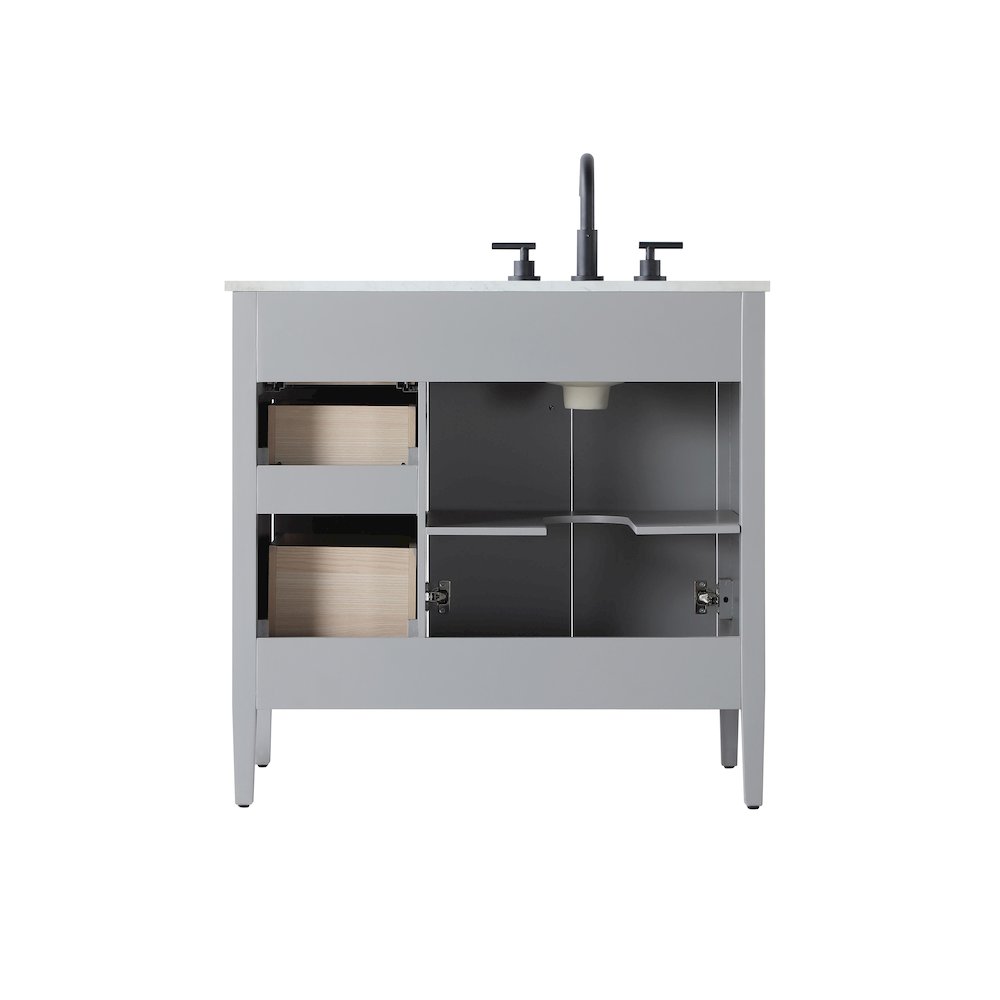 36 inch Single Bathroom Vanity in Grey. Picture 12