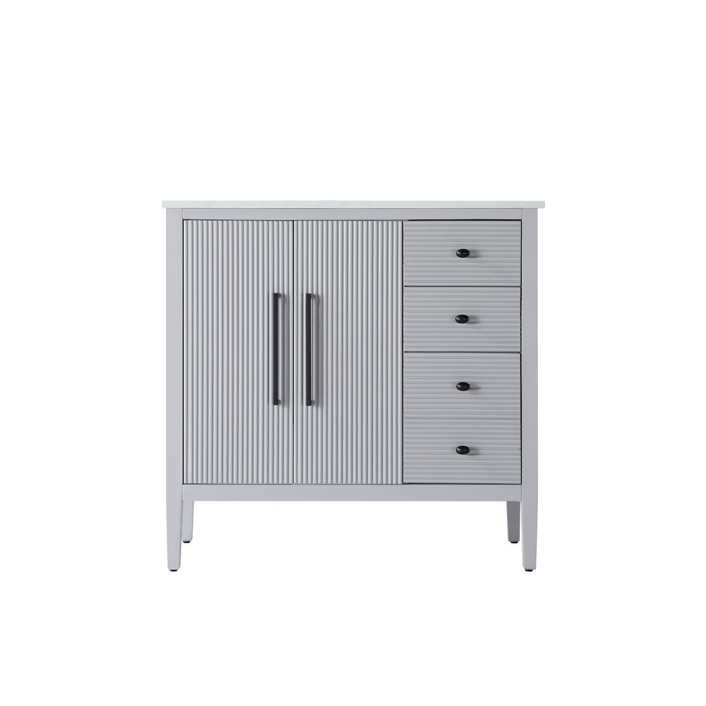 36 inch Single Bathroom Vanity in Grey. Picture 5