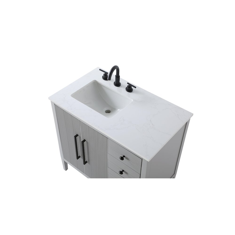 36 inch Single Bathroom Vanity in Grey. Picture 8