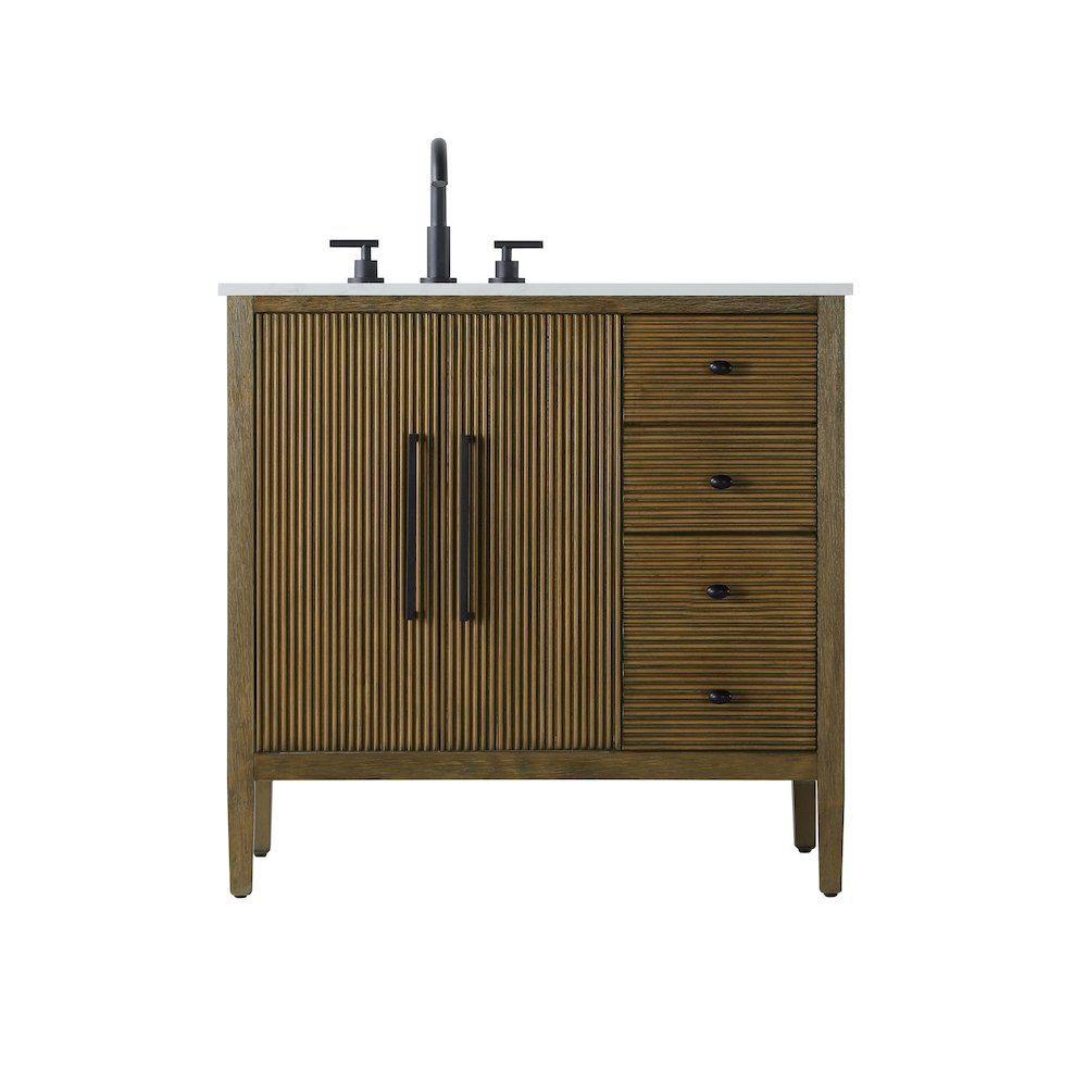 36 inch Single Bathroom Vanity in Hazel Oak. Picture 1