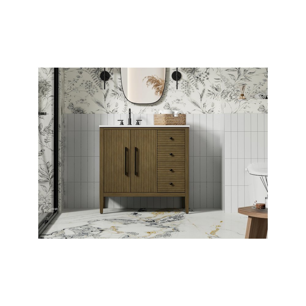 36 inch Single Bathroom Vanity in Hazel Oak. Picture 2