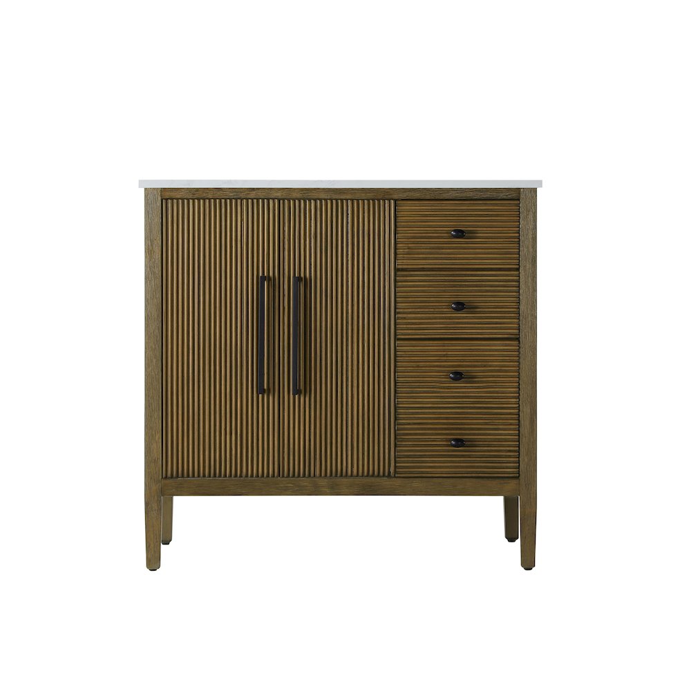 36 inch Single Bathroom Vanity in Hazel Oak. Picture 5