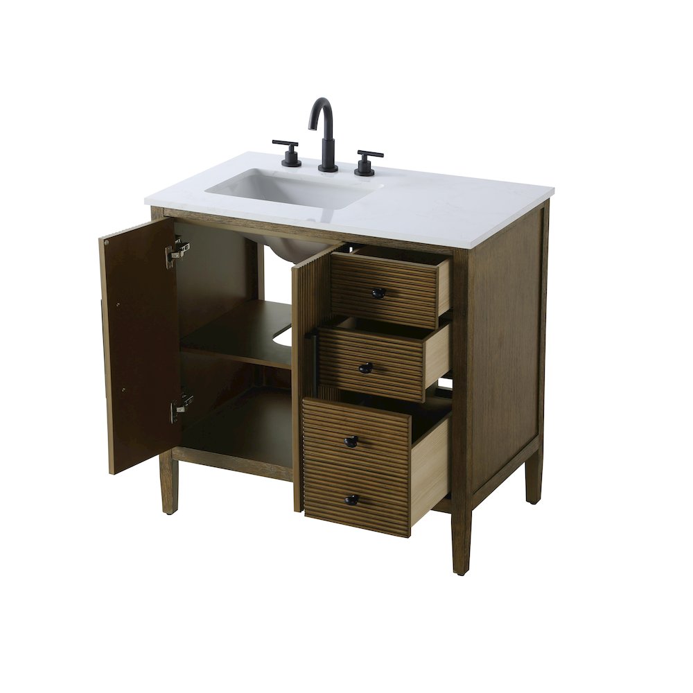36 inch Single Bathroom Vanity in Hazel Oak. Picture 7