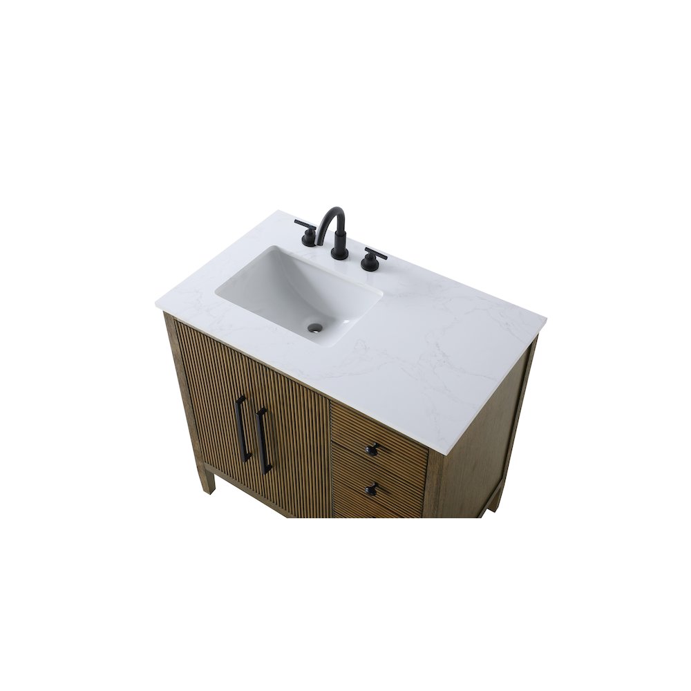 36 inch Single Bathroom Vanity in Hazel Oak. Picture 8