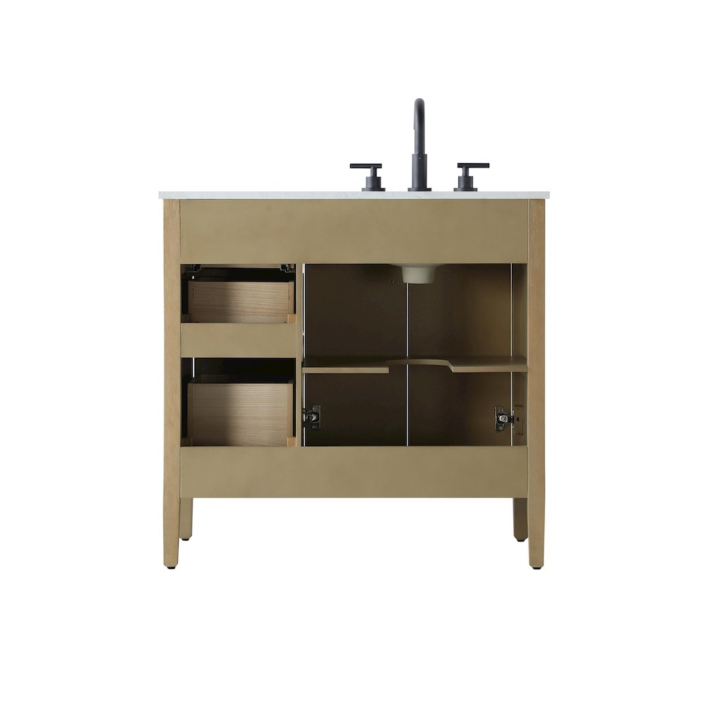 36 inch Single Bathroom Vanity in Linen Oak. Picture 12