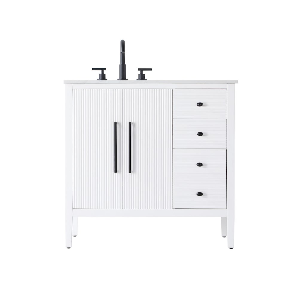 36 inch Single Bathroom Vanity in White. Picture 1