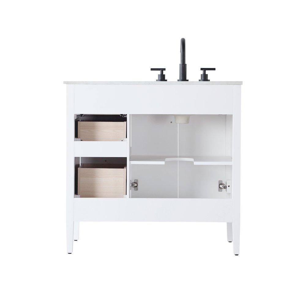 36 inch Single Bathroom Vanity in White. Picture 12