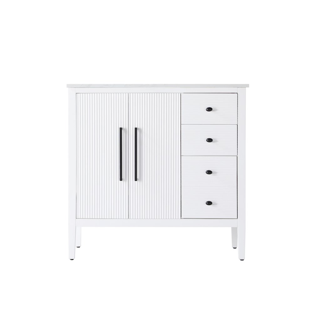 36 inch Single Bathroom Vanity in White. Picture 5