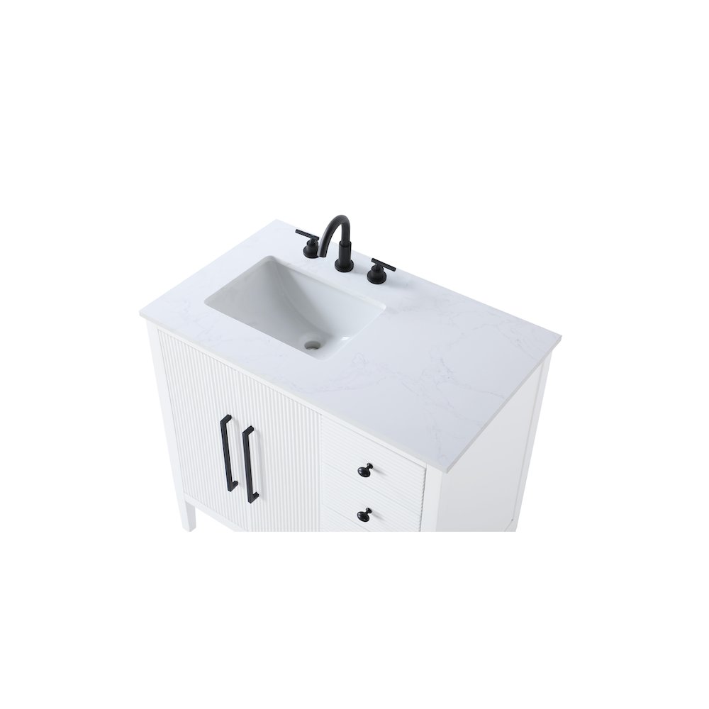 36 inch Single Bathroom Vanity in White. Picture 8