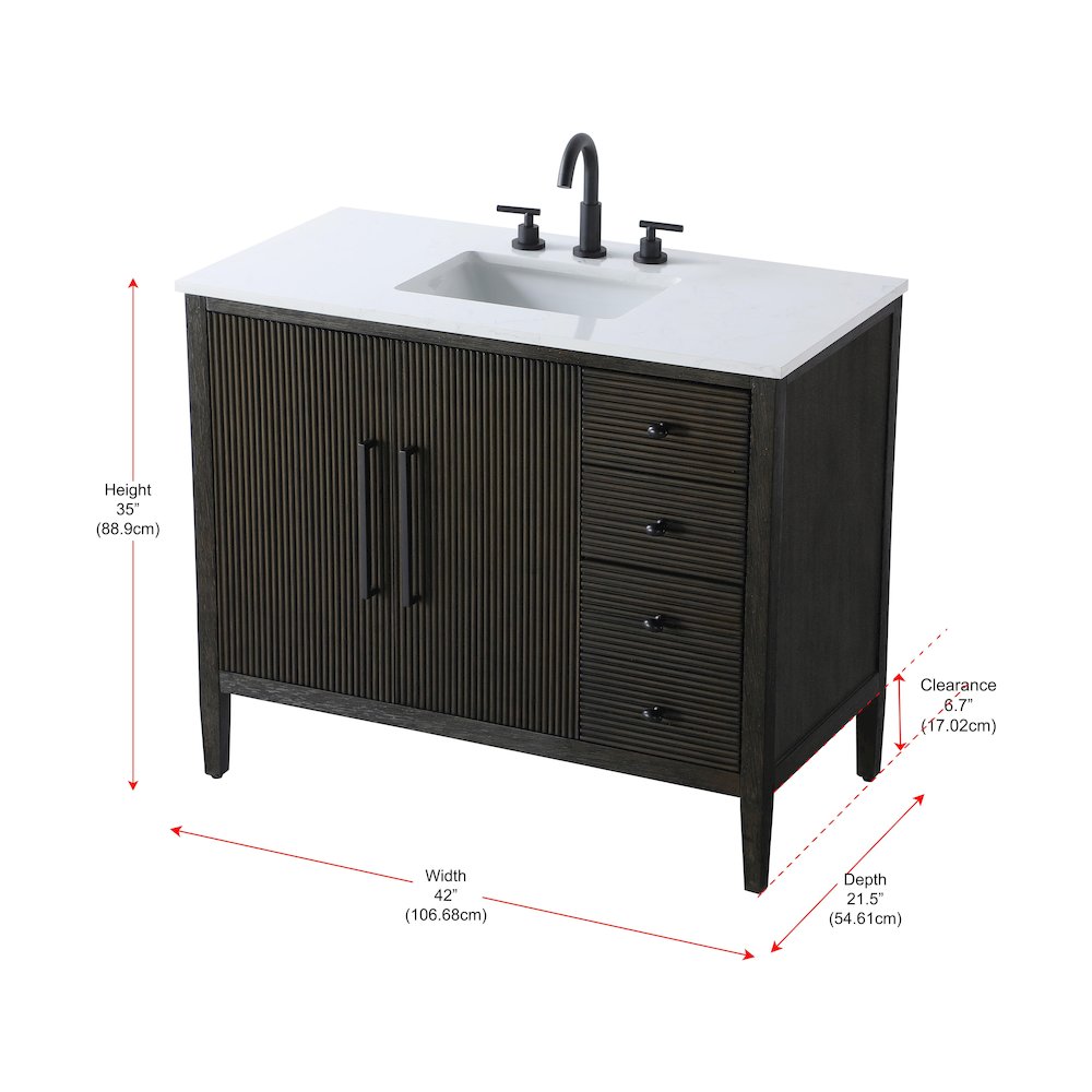 42 inch Single Bathroom Vanity in Chocolate Oak. Picture 13