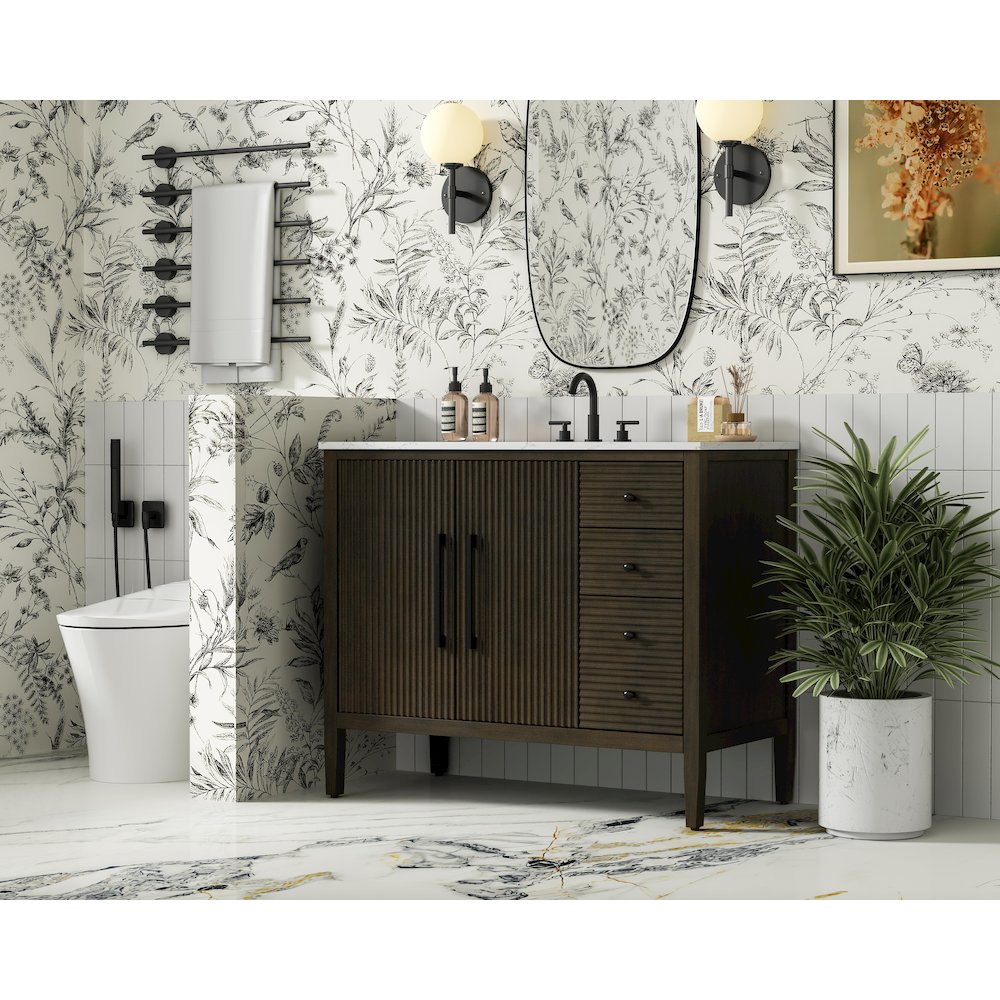 42 inch Single Bathroom Vanity in Chocolate Oak. Picture 3