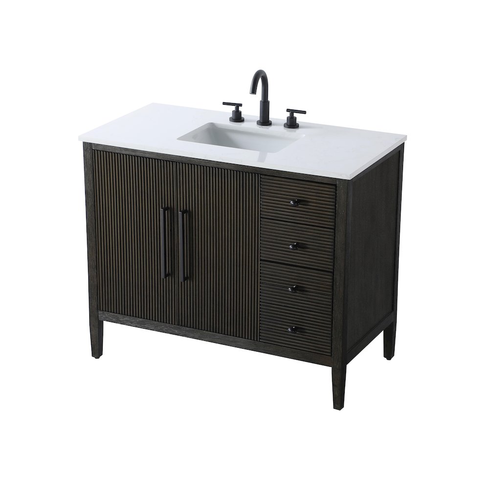 42 inch Single Bathroom Vanity in Chocolate Oak. Picture 6