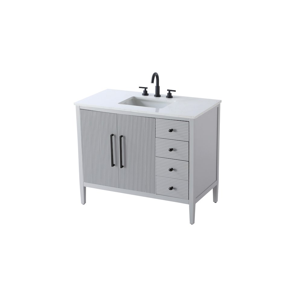 42 inch Single Bathroom Vanity in Grey. Picture 6