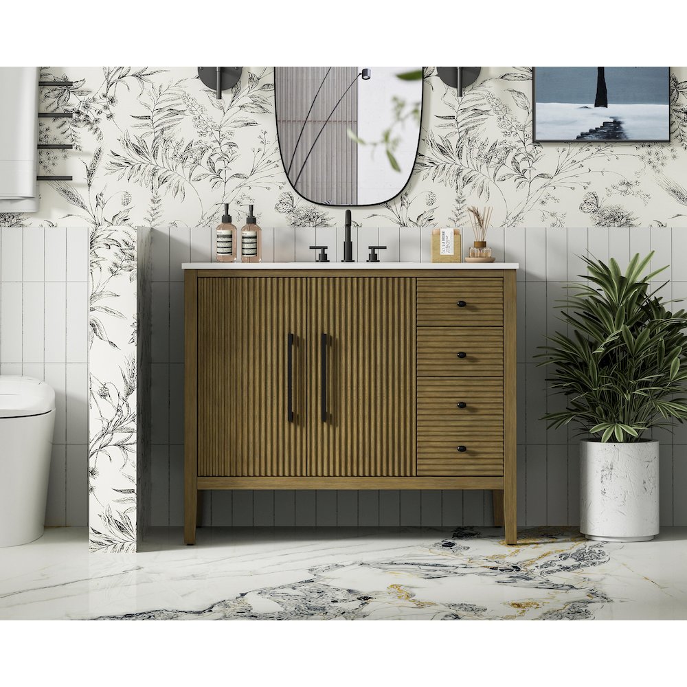 42 inch Single Bathroom Vanity in Hazel Oak. Picture 2