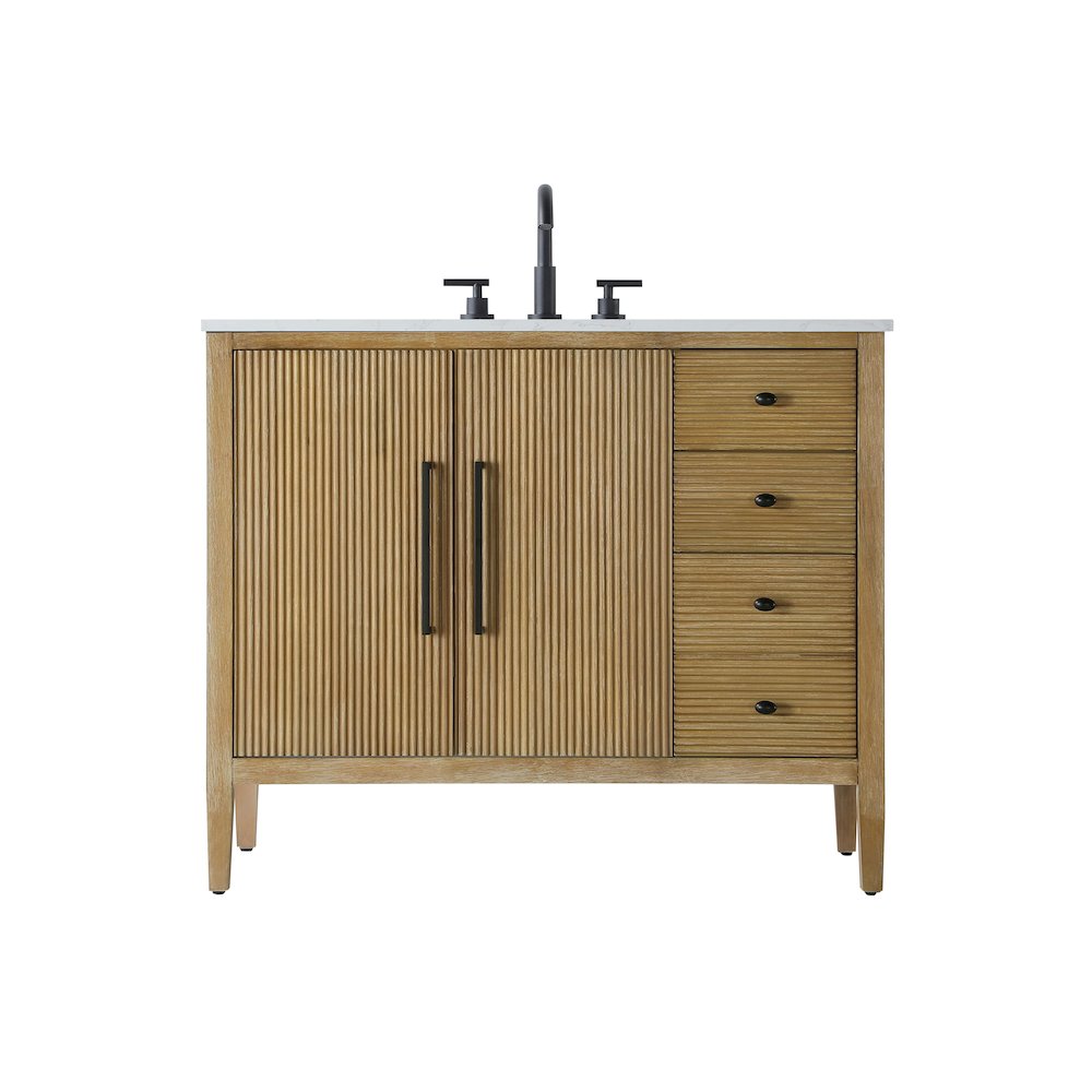 42 inch Single Bathroom Vanity in Linen Oak. Picture 1