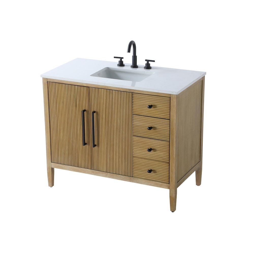 42 inch Single Bathroom Vanity in Linen Oak. Picture 6