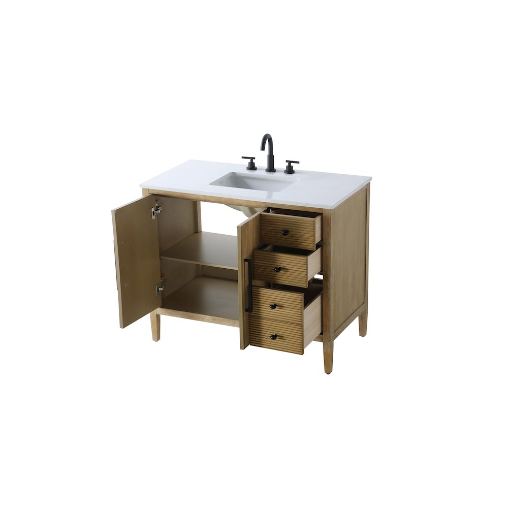 42 inch Single Bathroom Vanity in Linen Oak. Picture 7