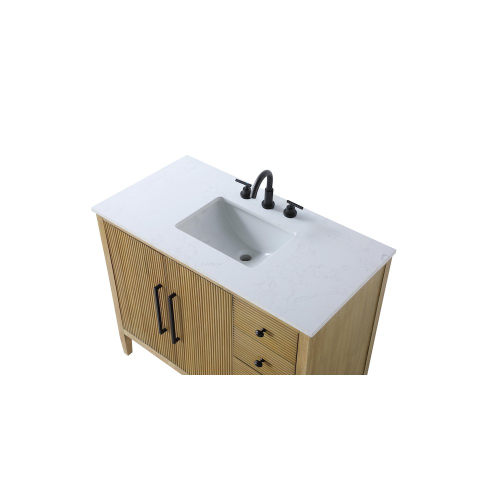 42 inch Single Bathroom Vanity in Linen Oak. Picture 8