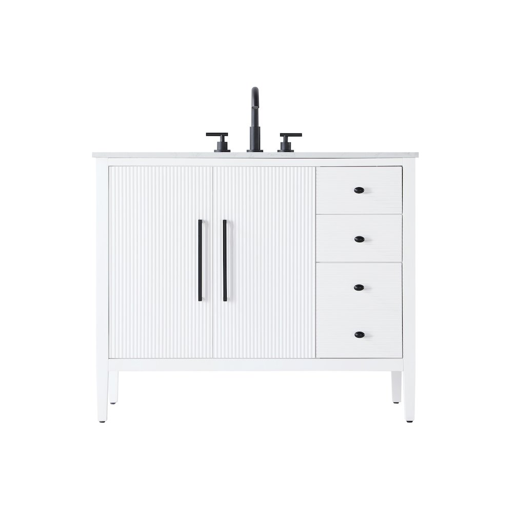 42 inch Single Bathroom Vanity in White. Picture 1