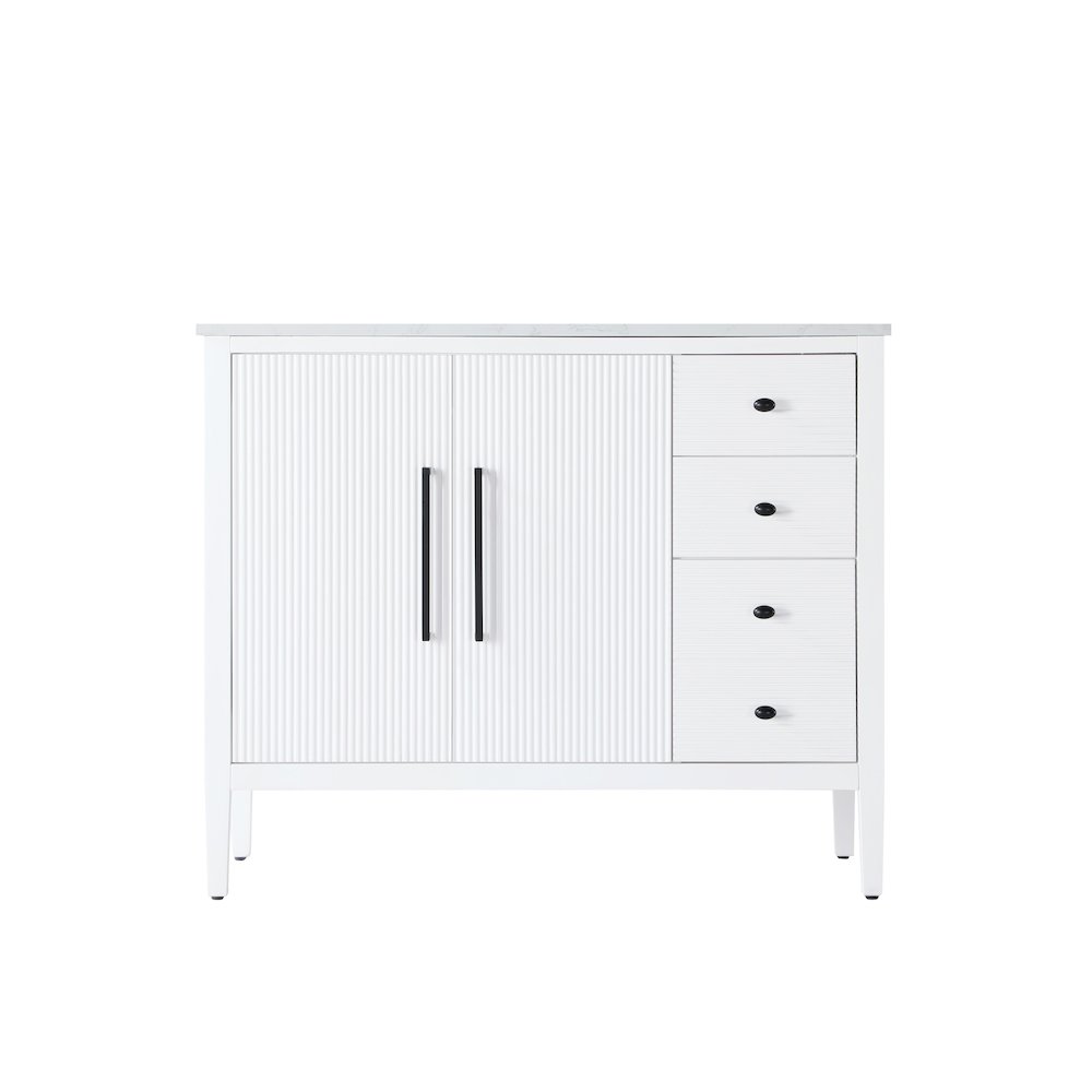 42 inch Single Bathroom Vanity in White. Picture 5