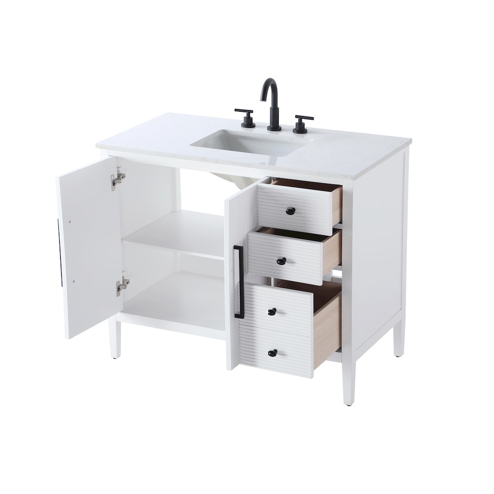 42 inch Single Bathroom Vanity in White. Picture 7