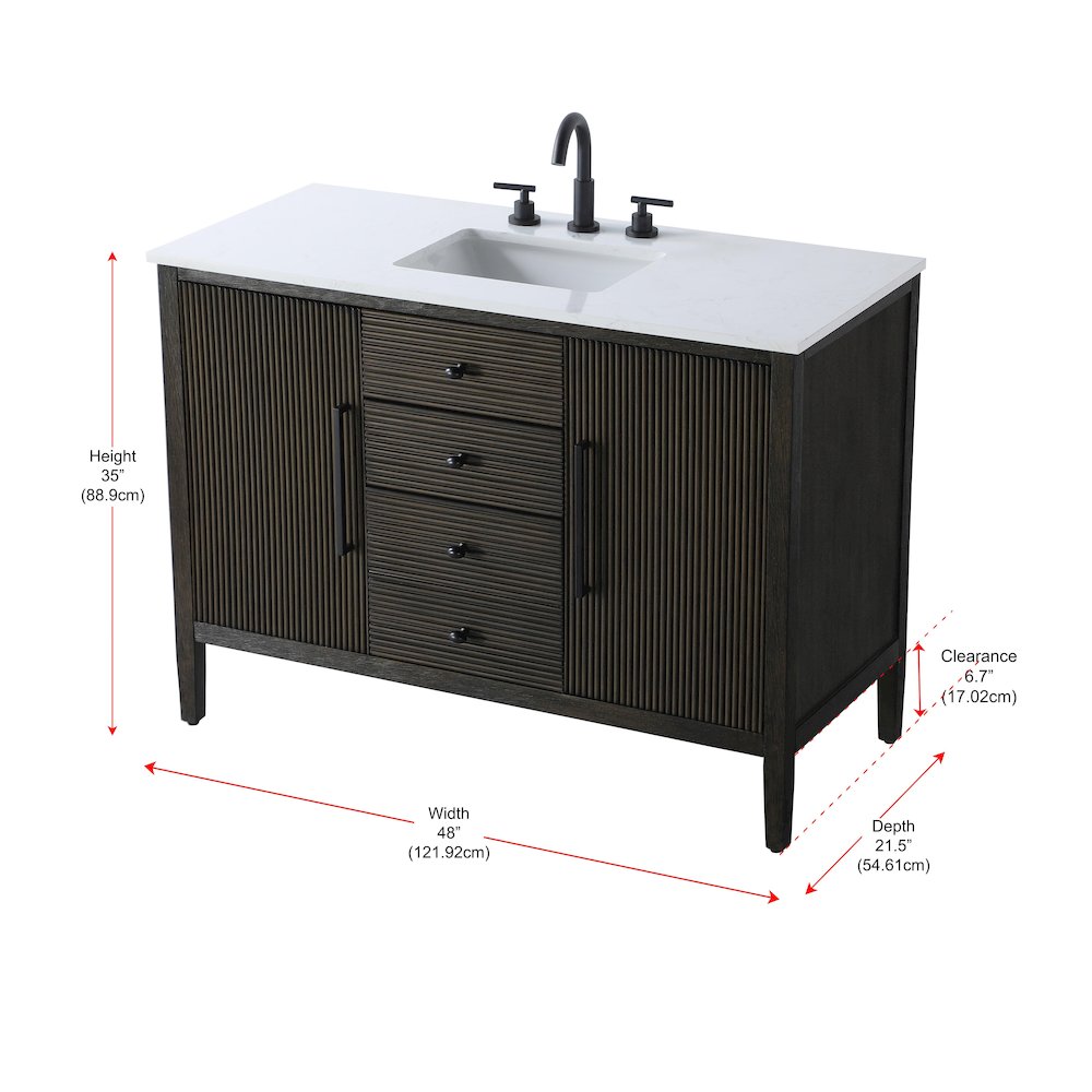 48 inch Single Bathroom Vanity in Chocolate Oak. Picture 13