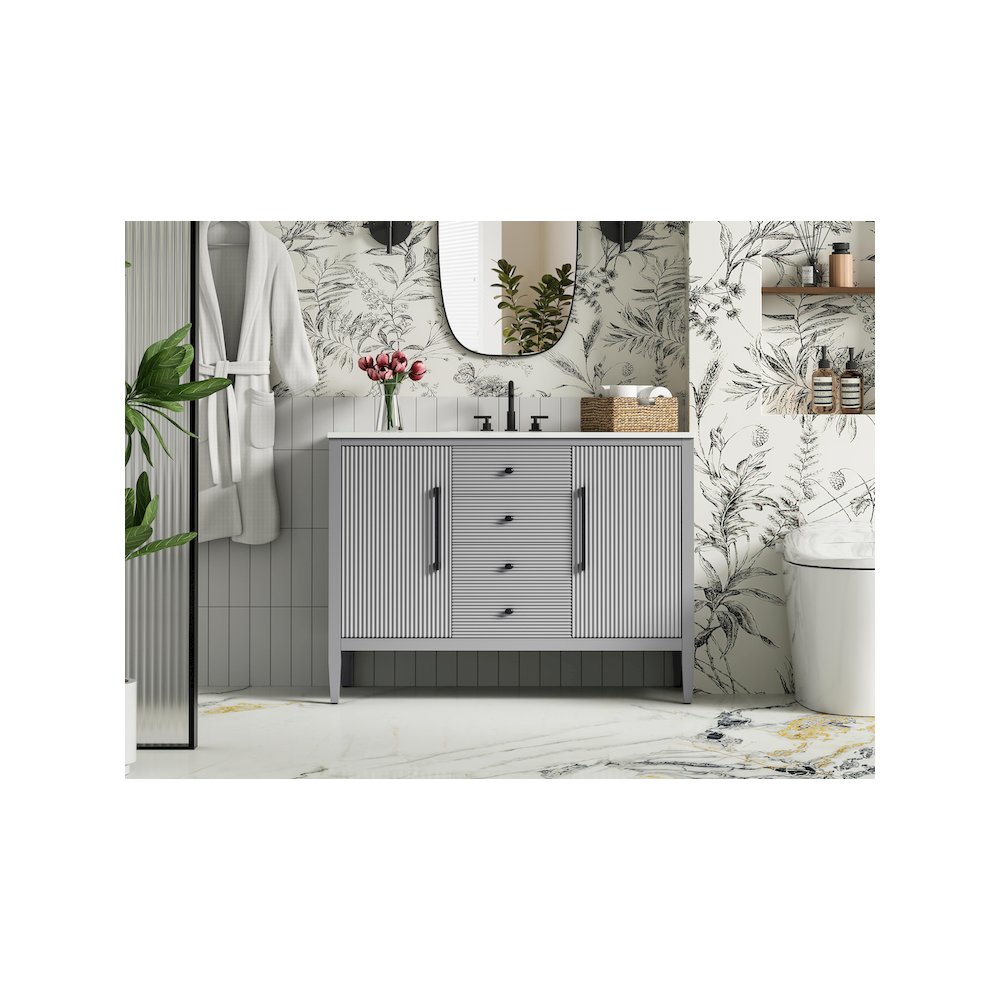 48 inch Single Bathroom Vanity in Grey. Picture 2