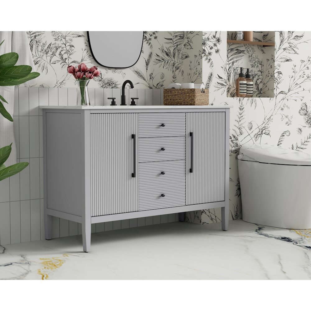 48 inch Single Bathroom Vanity in Grey. Picture 3