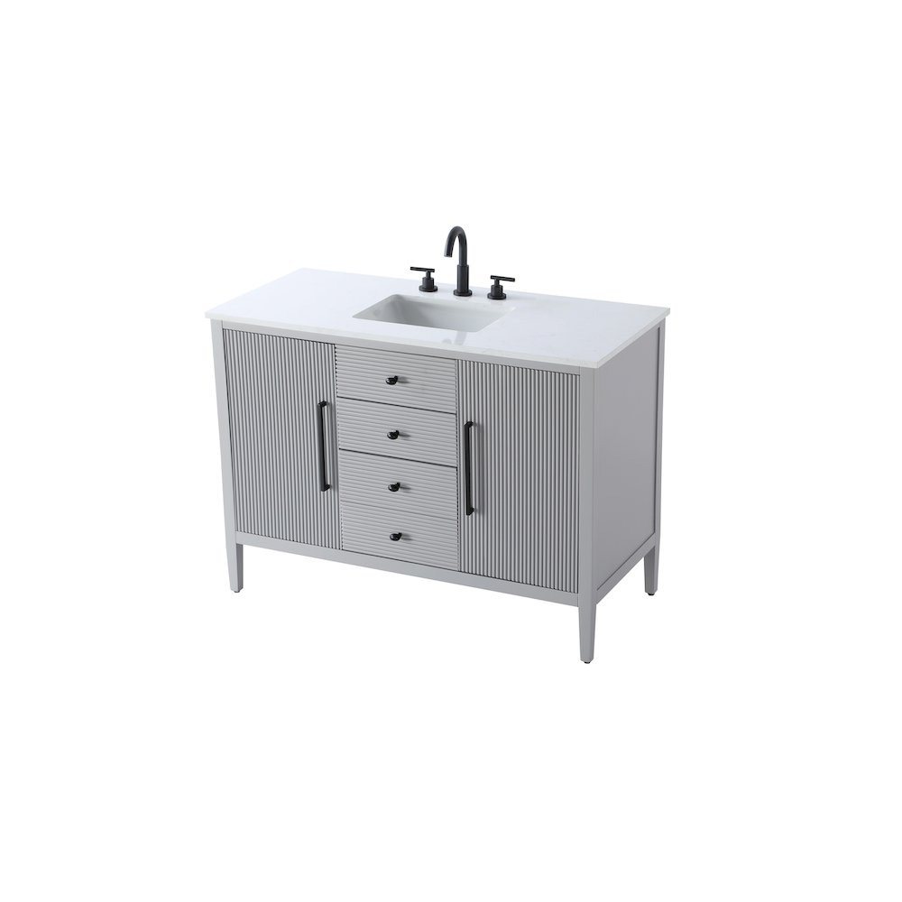 48 inch Single Bathroom Vanity in Grey. Picture 6
