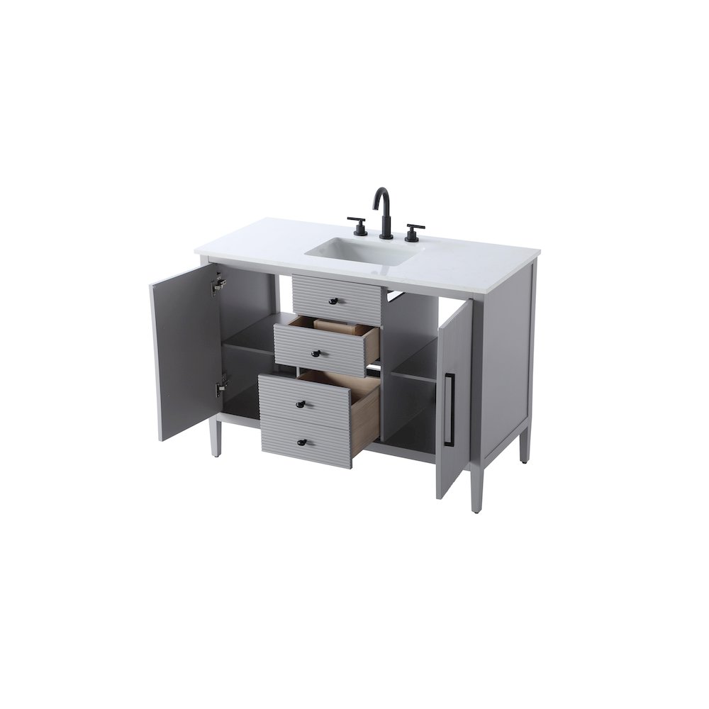48 inch Single Bathroom Vanity in Grey. Picture 7