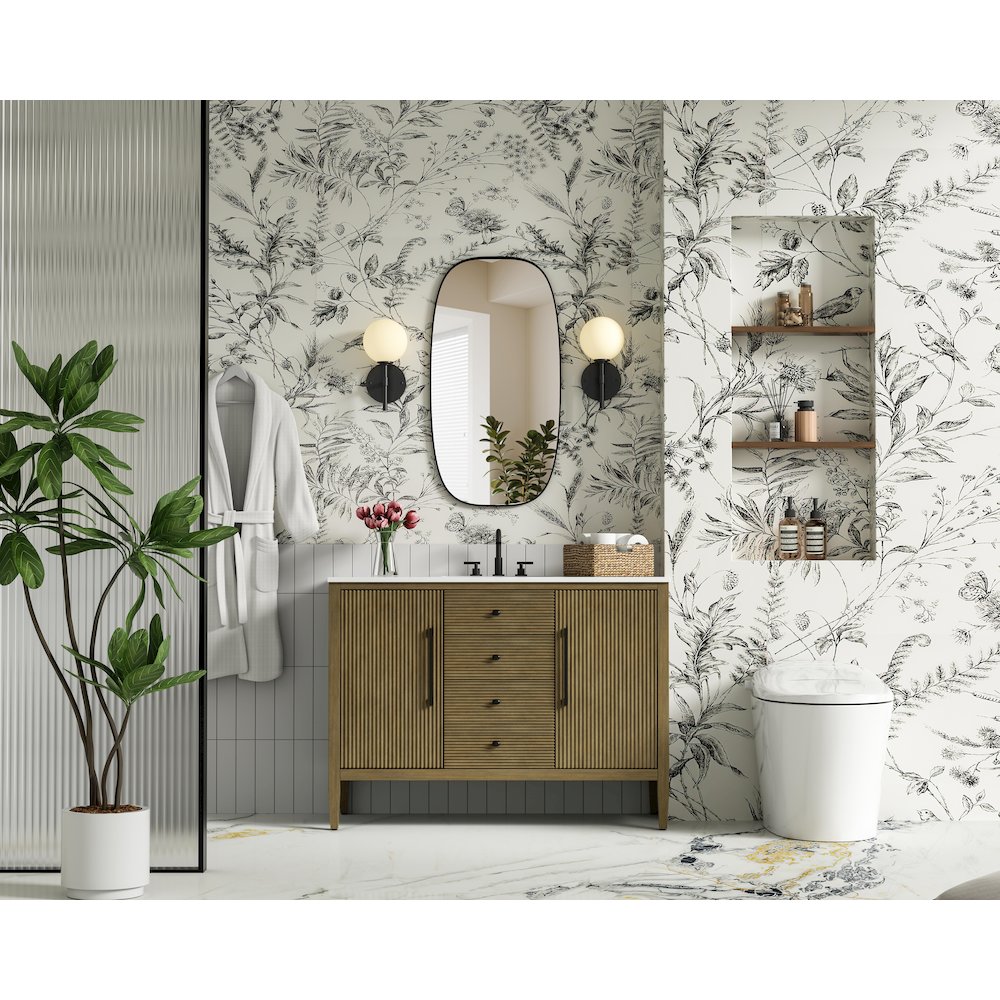 48 inch Single Bathroom Vanity in Hazel Oak. Picture 4