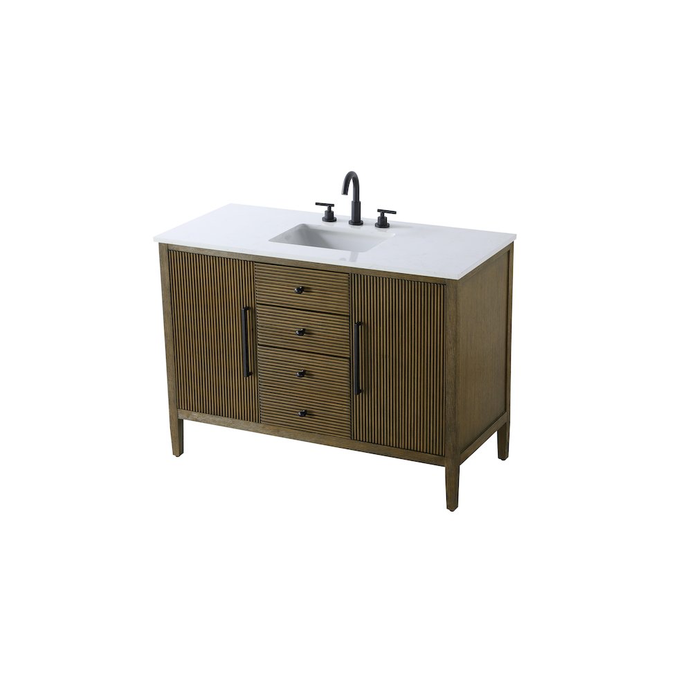 48 inch Single Bathroom Vanity in Hazel Oak. Picture 6