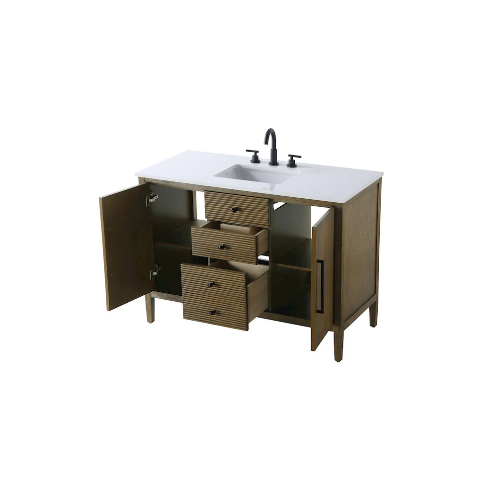 48 inch Single Bathroom Vanity in Hazel Oak. Picture 7