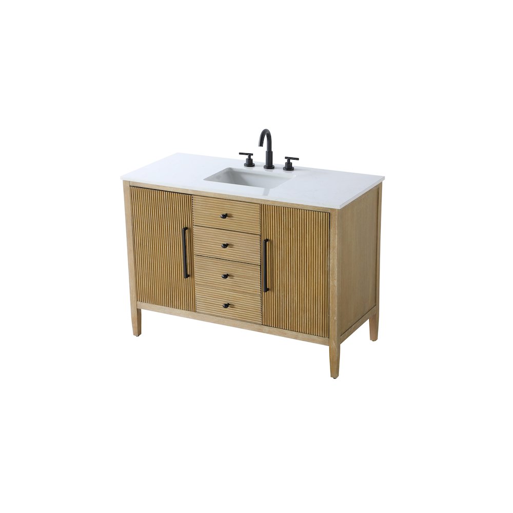 48 inch Single Bathroom Vanity in Linen Oak. Picture 6