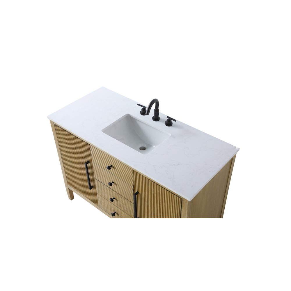48 inch Single Bathroom Vanity in Linen Oak. Picture 8