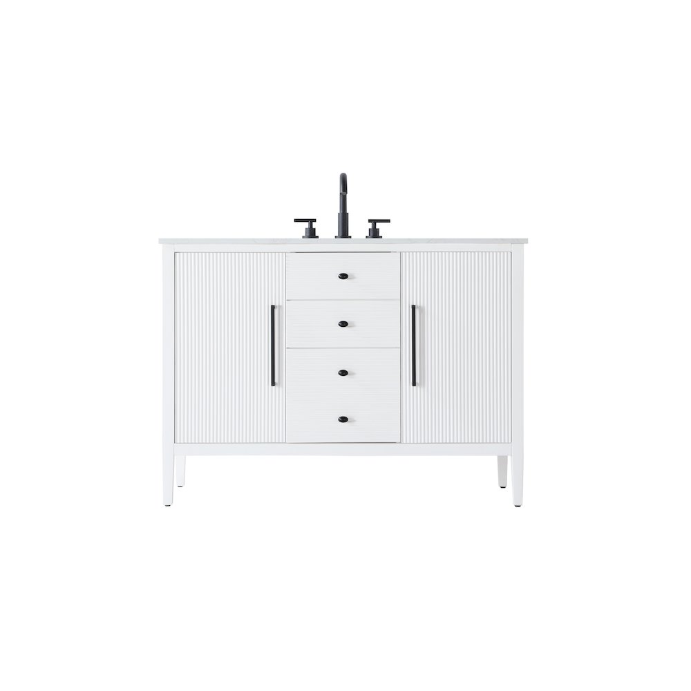 48 inch Single Bathroom Vanity in White. Picture 1